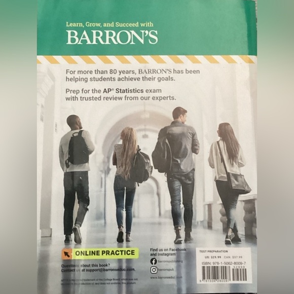 New College Ap Statistics Premium 2023-2024 Test Prep Barrons online Practice . - Picture 4 of 11